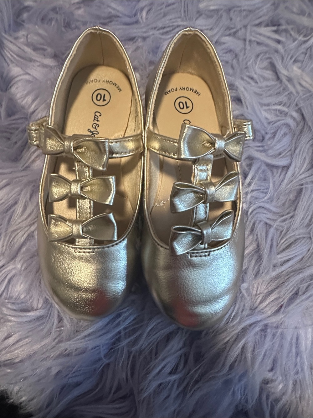 Cat & Jack Metallic Gold Bow Mary Janes for Kids